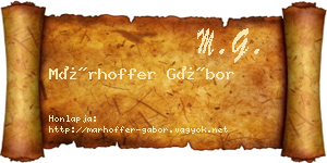Márhoffer Gábor névjegykártya